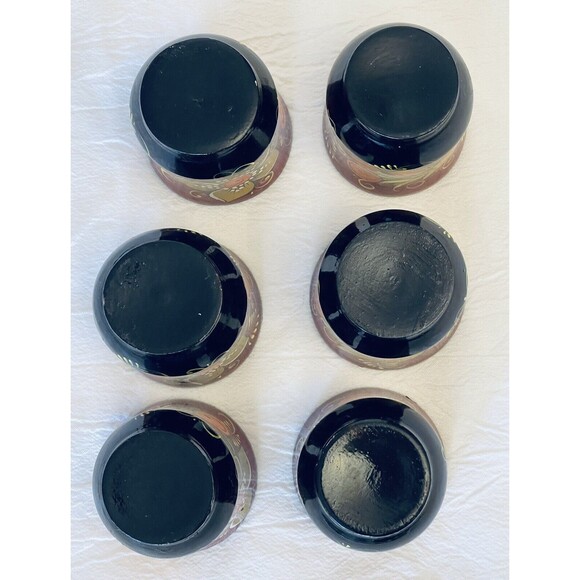 VTG Khokhloma Russian Handpainted Wooden Lacquer Set Pitcher & 6 Cups Signed EUC - Picture 14 of 14